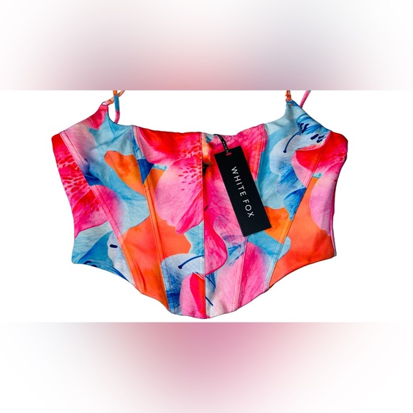 White Fox Floral Tropical Lily Corset size XL - Picture 2 of 5